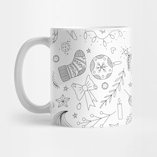 White Christmas Doodles Mug